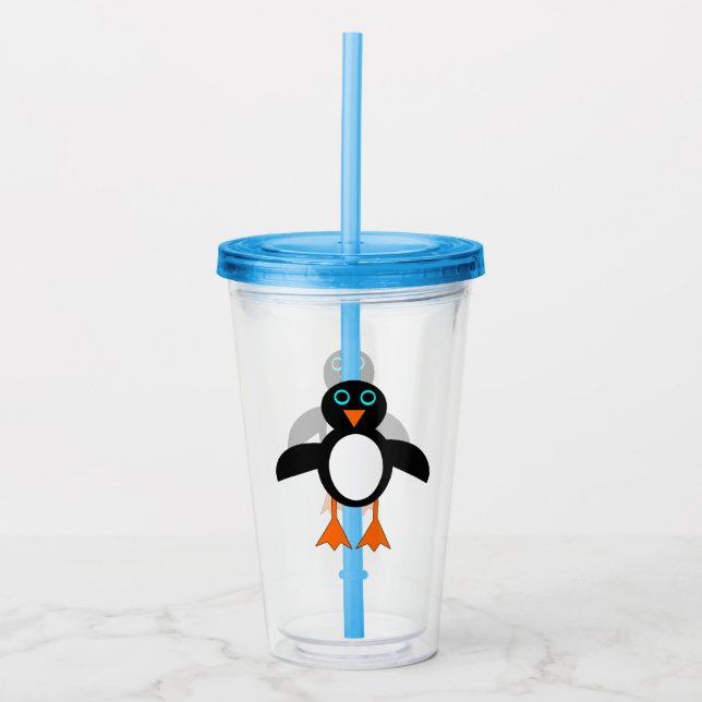 Vaso Acrílico Cute pingüino (Anverso)