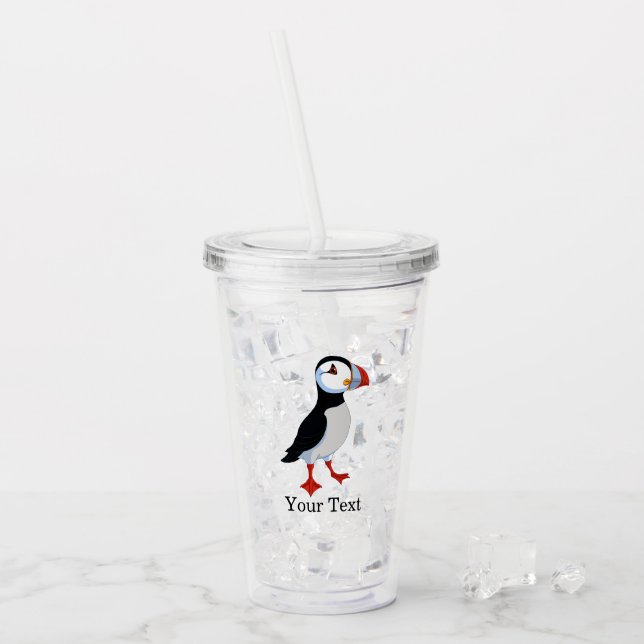 Vaso Acrílico Cute Puffin Diseño Tumblers Acrílicos (Anverso (hielo))