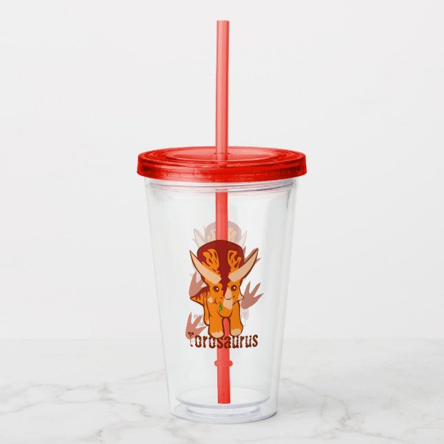 Vaso Acrílico Cute Torosaurus (Anverso)