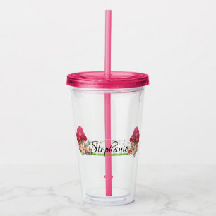 Vaso Acrílico Cuto hongo Whimsical Floral