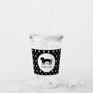 Vaso Acrílico Dachshund podrido podrido (S negro & tan) Perro cu