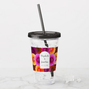 Vaso Acrílico Dahlia Autumn Boda Floral