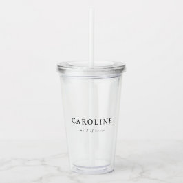 Vaso Acrílico Dama de Honor Minimalista Moderna Transparente 