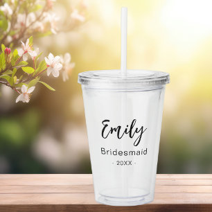 Vaso Acrílico Dama de honor moderna elegante nupcial