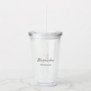 Vaso Acrílico Dama de honor moderna minimalista escritura desped