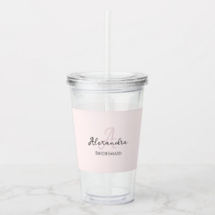 Vaso Acrílico Dama de honor moderna minimalista escritura desped