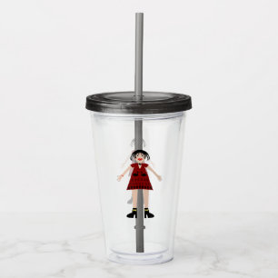 Vaso Acrílico Dama de vampiros gótica de Halloween