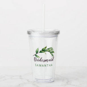 Vaso Acrílico Damas de Honor Foliage Personalizado