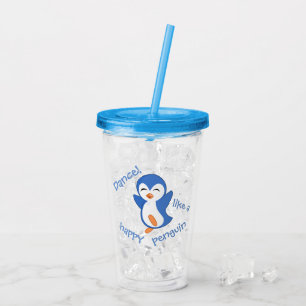Vaso Acrílico "Danza como un pingüino feliz "