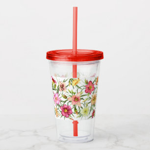 Vaso Acrílico Daylilys colorido por todo modelo