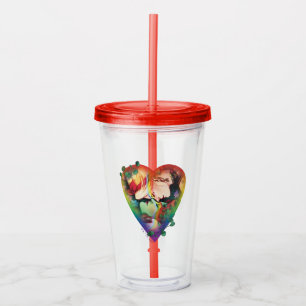 Vaso Acrílico DC Pride Harley Quinn & Poison Ivy Comic Cover