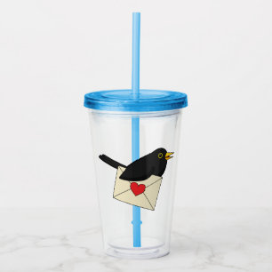 Vaso Acrílico De Blackbird con amor