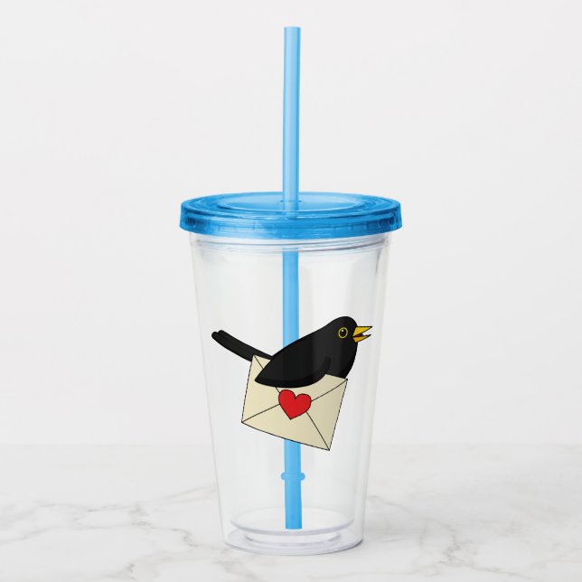 Vaso Acrílico De Blackbird con amor (Anverso)