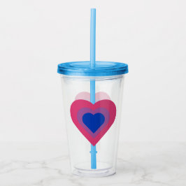 Vaso Acrílico de Corazón Bisexual Apilado