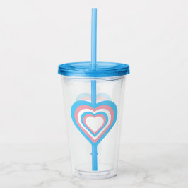 Vaso Acrílico de Corazón Transgénero Apilado