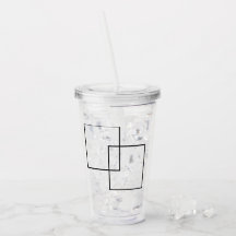 Vaso Acrílico de Cuadrados Geométricos Minimalista