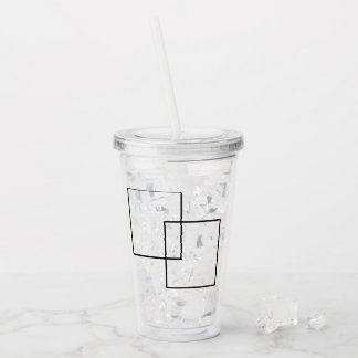Vaso Acrílico de Cuadrados Geométricos Minimalista