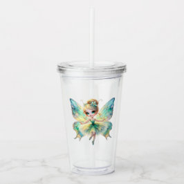 Vaso Acrílico de Hada con Acuarela