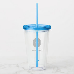 Vaso Acrílico de Logo Personalizado con Pajita Sin