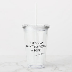 Vaso Acrílico Debería Preferir Infinitamente Un Libro - Jane Aus