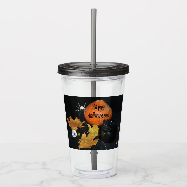 Vaso Acrílico Decoración de Halloween (Anverso)