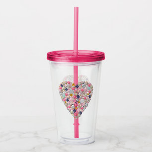 Vaso Acrílico Decoración de perlas
