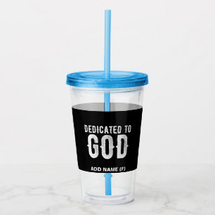 VASO ACRÍLICO DEDICADO AL TEXTO BLANCO DEL PERSONALIZABLE GUAY D