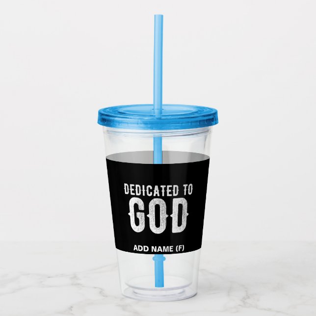VASO ACRÍLICO DEDICADO AL TEXTO BLANCO DEL PERSONALIZABLE GUAY D (Anverso)
