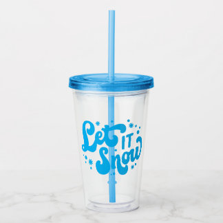 Vaso Acrílico Dejar que nieve diseño invernal