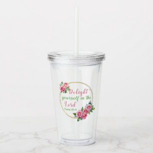 Vaso Acrílico "Deléitate en el Señor" Transparente