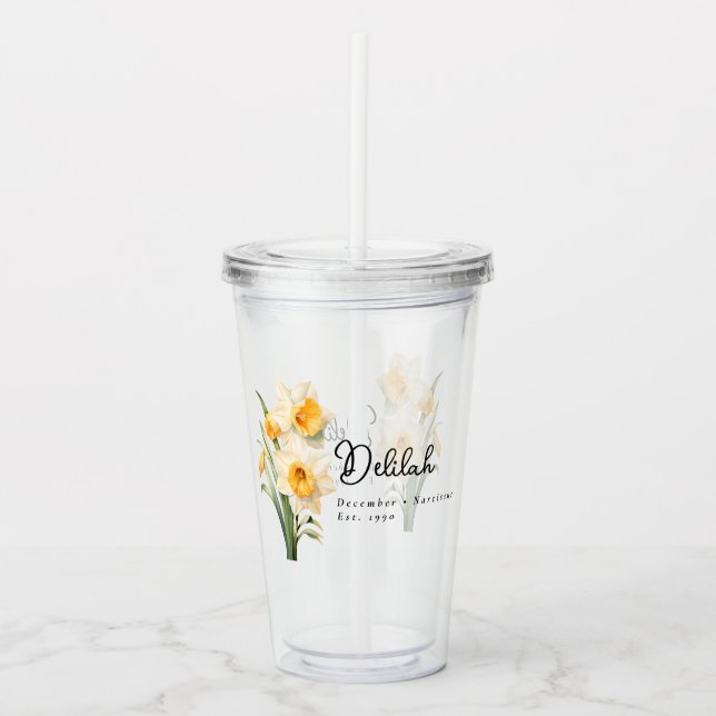 Vaso Acrílico Delilah Personalizado en Diciembre de Mes de Nacim (Anverso)