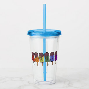 Vaso Acrílico Desfile de paletas congeladas arcoíris