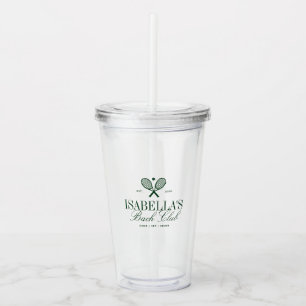 Vaso Acrílico Despedida de soltera elegante vintage club de camp