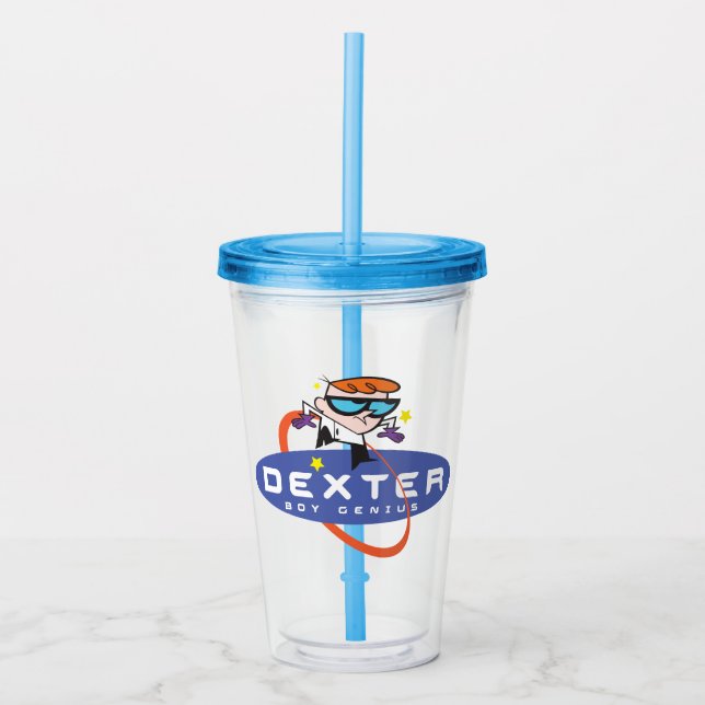 Vaso Acrílico Dexter "Boy Genius" (Anverso)