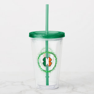 Vaso Acrílico Día de Irlanda Clover Saint Patrick