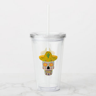 Vaso Acrílico Día de la Calavera Muerta en México