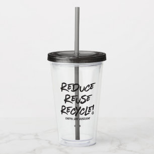 Vaso Acrílico Día de la Tierra diario en la botella plástica
