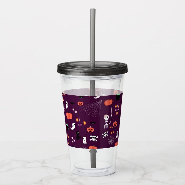 Vaso Acrílico Día de las Brujas (Anverso)