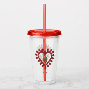 Vaso Acrílico Día de San Valentín Love Heart Acorn