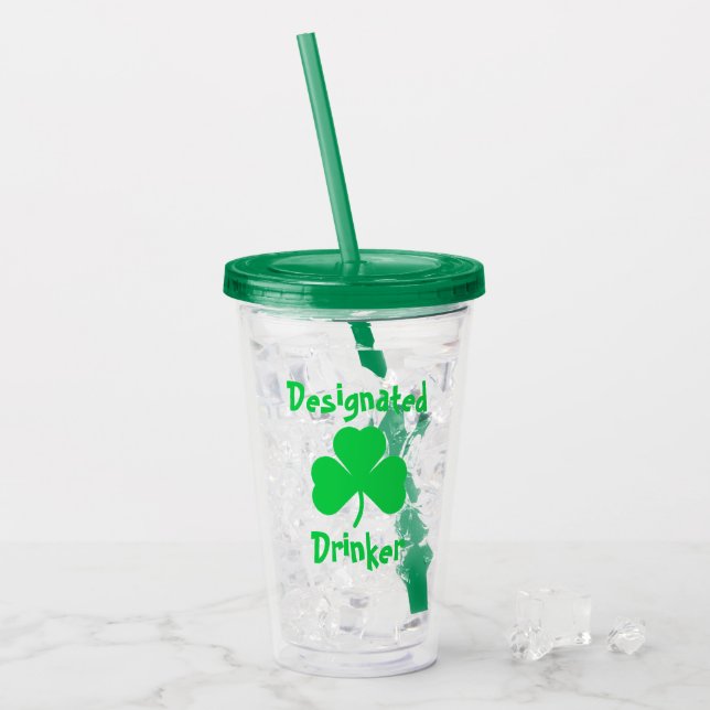 Vaso Acrílico Día del Bebidor Designado San Patricio (Anverso (hielo))