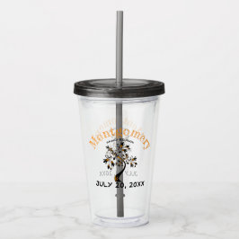 Vaso Acrílico Dibujo de Naranja negro casero de moda