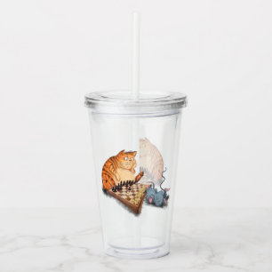 Vaso Acrílico Dibujo gracioso de Personalizado de ajedrez con ga