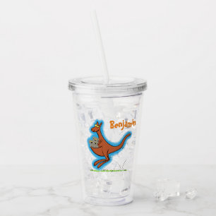 Vaso Acrílico Dibujos divertidos de canguros y koalas lindos