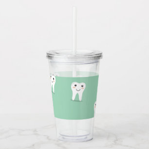 Vaso Acrílico Diente feliz de Kawaii