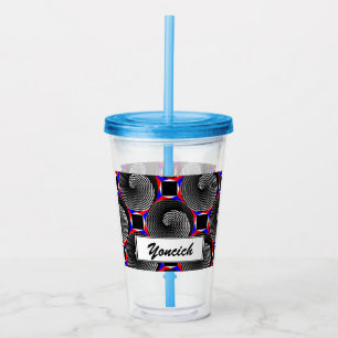 Vaso Acrílico Digital Checker Yin Yang by Kenneth Yoncich