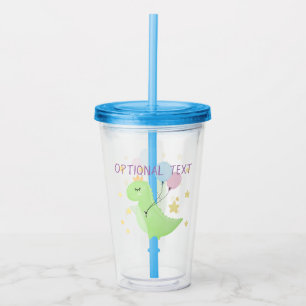 Vaso Acrílico Dinosaurio con globos