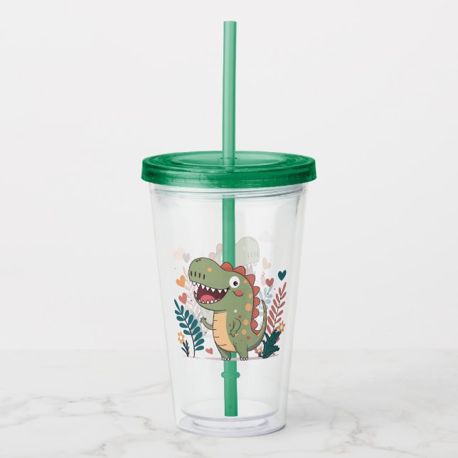 Vaso Acrílico Dinosaurio cutáneo (Anverso)