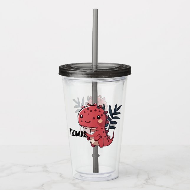 Vaso Acrílico Dinosaurio cutáneo (Anverso)