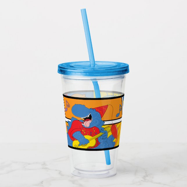 Vaso Acrílico Dinosaurio fiesta (Izquierda)