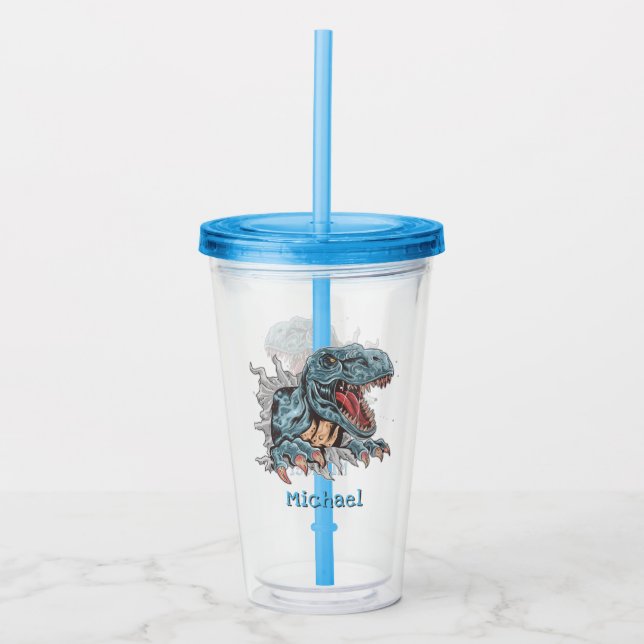 Vaso Acrílico Dinosaurio T-Rex personalizado (Anverso)